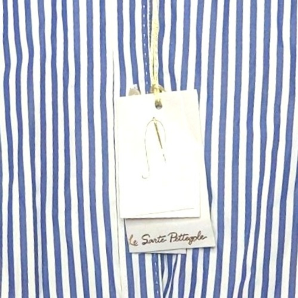 LE SARTE PETTEGOLE Striped Button Down Shirt Blue White Women's size 6 NWT $290 - Picture 5 of 9